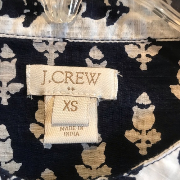 J Crew Navy and White Popover Size XS - Picture 2 of 7